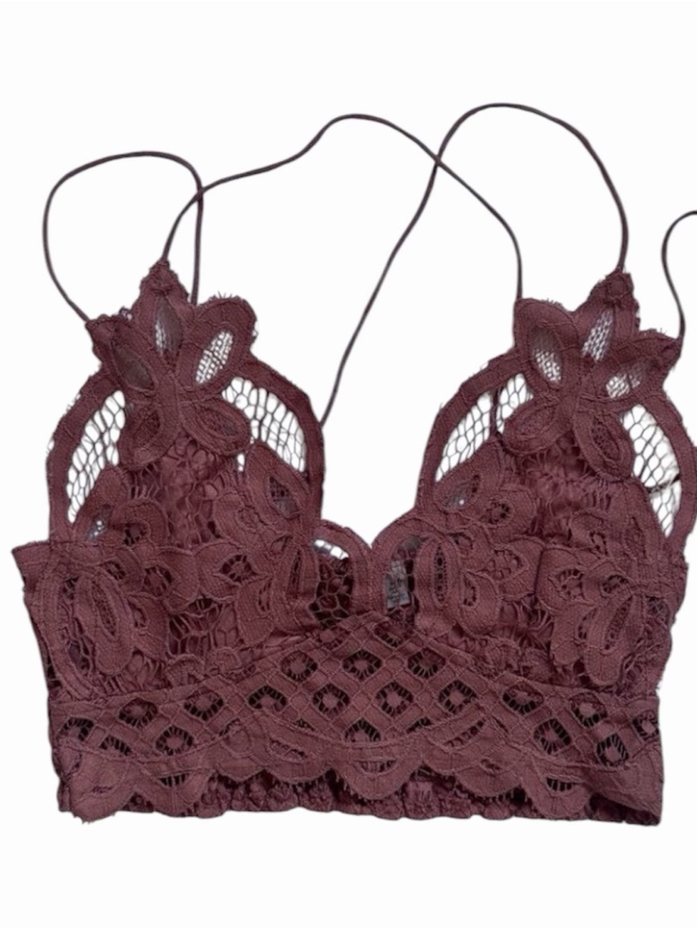 Free People Adela Copper Lace Bralette with Crisscross Straps - Picture 2 of 2